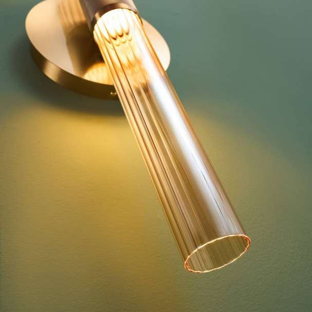 Dekorative goldene wandleuchte aus glas - Cyllia