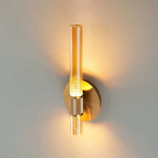 Goldene wandleuchte aus glas - Cyllia