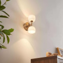 Goldene wandleuchte mit opalglas elegant - Nysséa