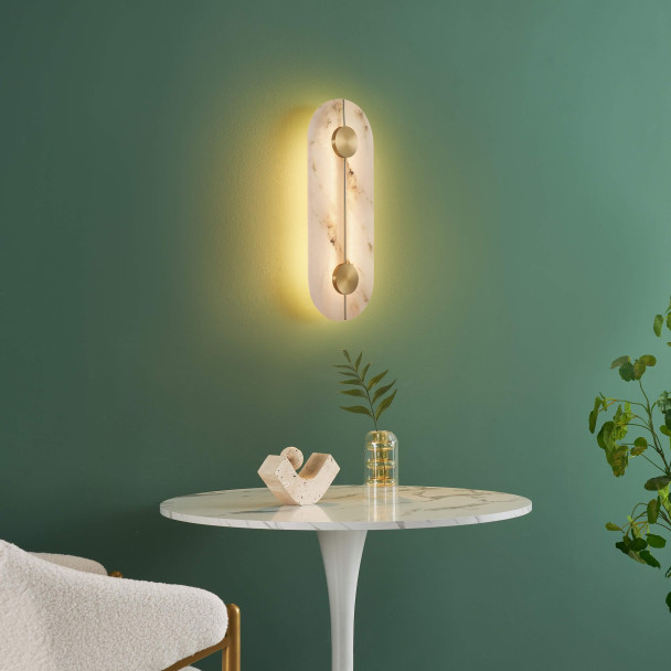 Zeitgenössische alabaster wandleuchte gold - Calizia