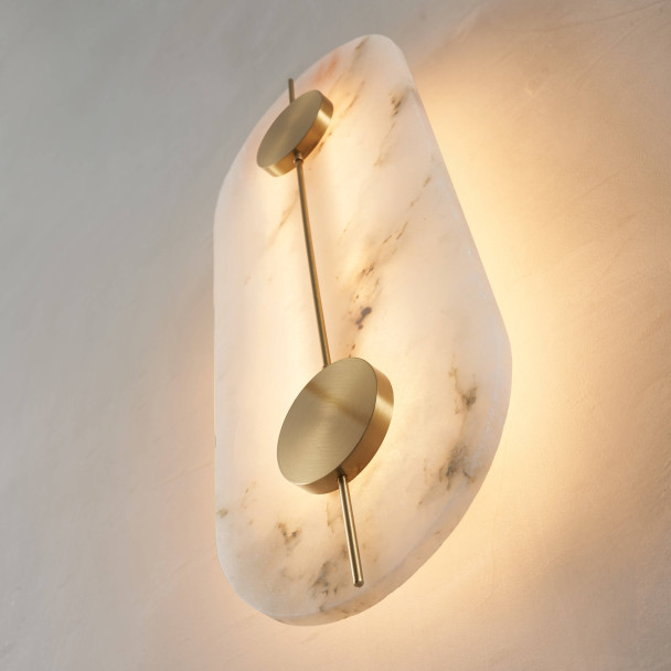 Alabaster gold leuchte warmes licht - Calizia