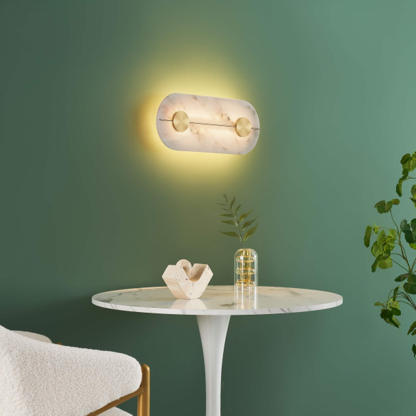 Alabaster wandleuchte marmoroptik design - Calizia