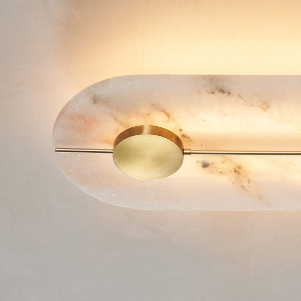 Alabaster wandleuchte weiß opal - Calizia