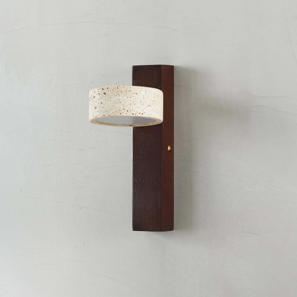 Elegante wandleuchte aus holz und stein - Fiorenzo