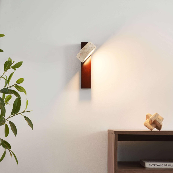 Travertin holz beleuchtung modern - Fiorenzo