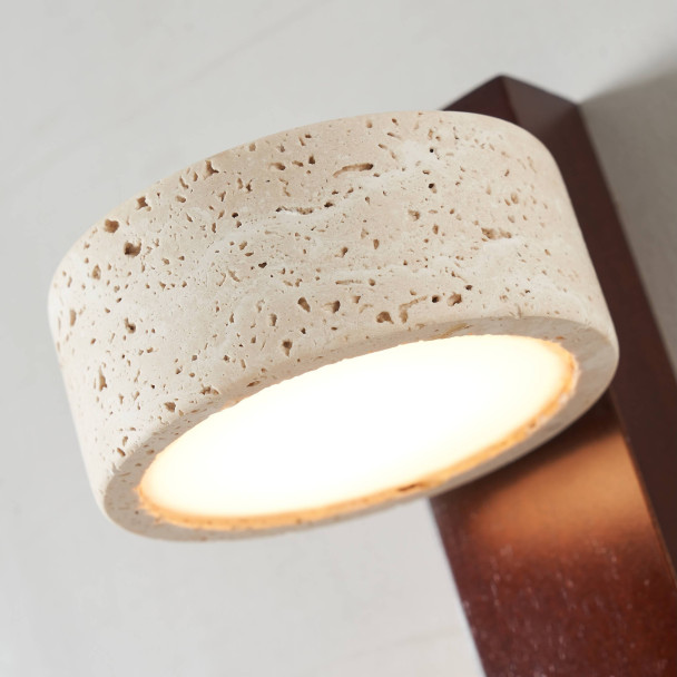 Elegante wandleuchte aus holz und travertin - Fiorenzo