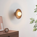 Wandleuchte aus nussbaumholz mit opalglas - Thalan