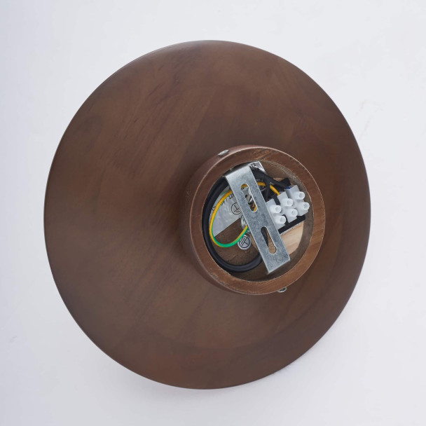 Nussbaum wandleuchte mit weißem glas - Thalan