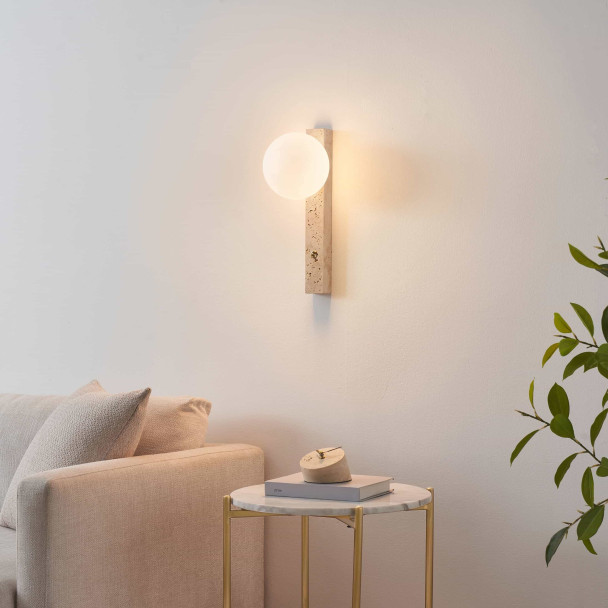 Travertin wandleuchte modernes interieur - Lira