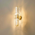 Goldene leuchte designer stil aus transparentem glas - Daryna