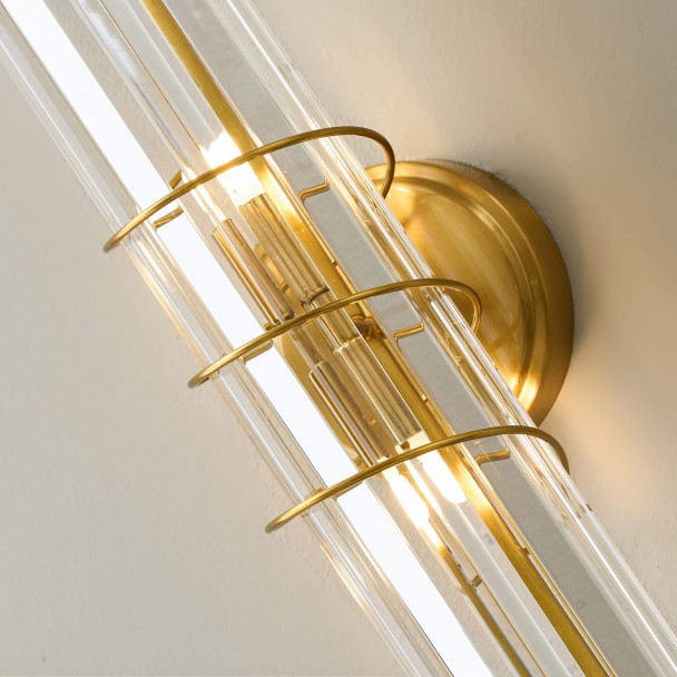 Goldene leuchte aus geriffeltem glas edel - Daryna