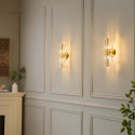 Goldene wandleuchte aus transparentem glas hell - Daryna