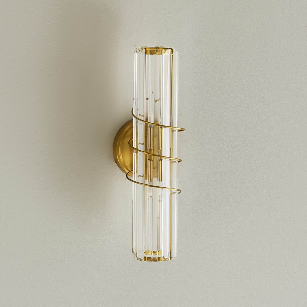 Goldene metall glas wandleuchte - Daryna
