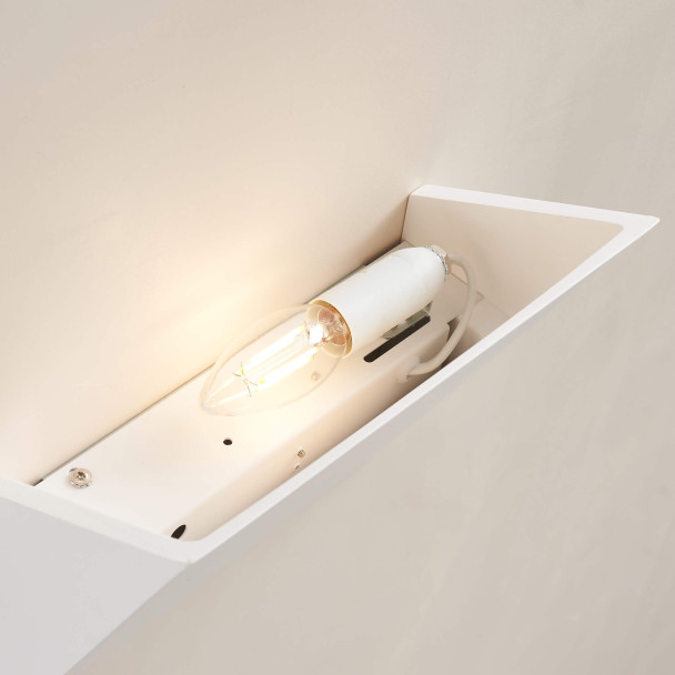 Weiße geneigte wandleuchte elegant - Norys