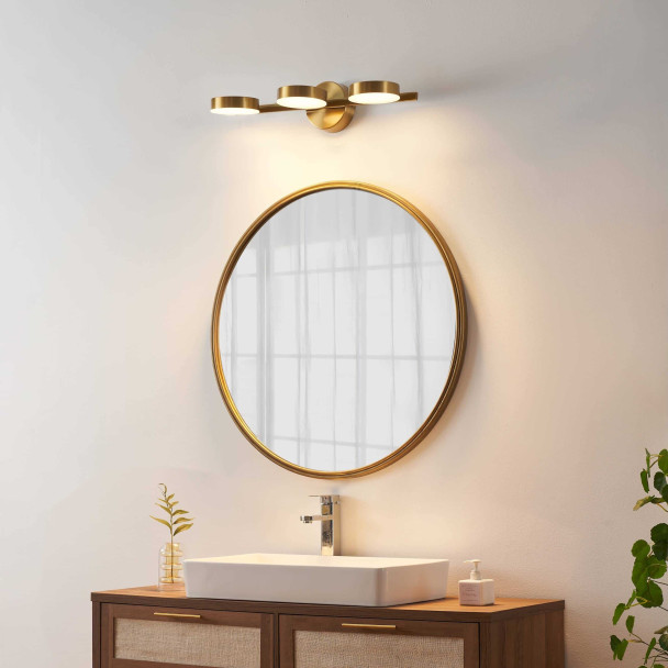 Messing-Wandleuchte drei verstellbare LED-Spots - Syloria