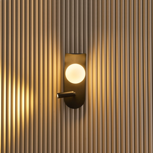 Schwarze Wandbeleuchtung schick modernes Interieur - Matalia