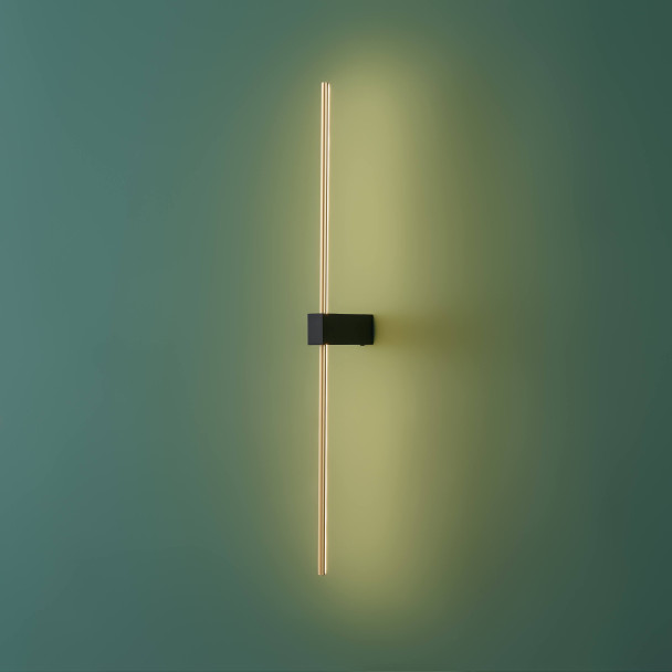 Schwarz goldene LED-Wandleuchte warmweiß - Edeline