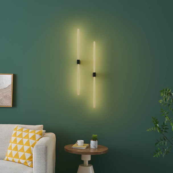 Schwarze Wandbeleuchtung integrierte LED-Stäbe - Edeline