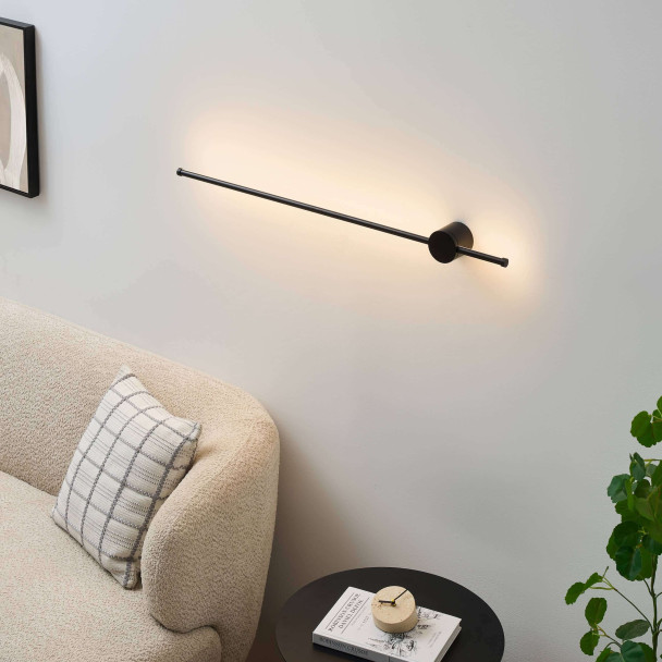 Minimalistische schwarze LED-Wandleuchte - Nikolai