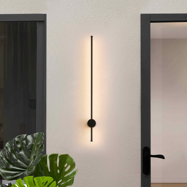 Schwarze LED-Wandleuchte indirektes elegantes Licht - Nikolai