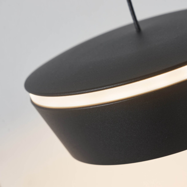 Schwarze klare Design-Pendelleuchte - Mavel