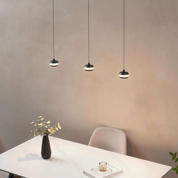 Schwarze LED-Pendelleuchte minimalistisches Design - Rive