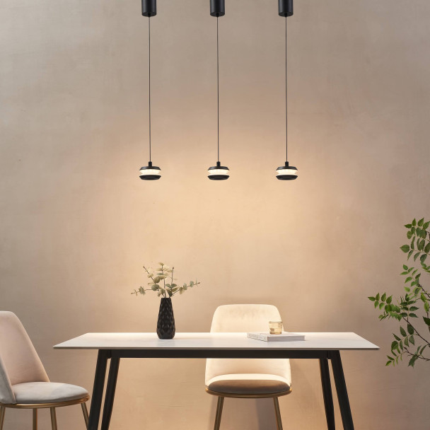 Elegante schwarze Pendelleuchte klarer Stil - Rive