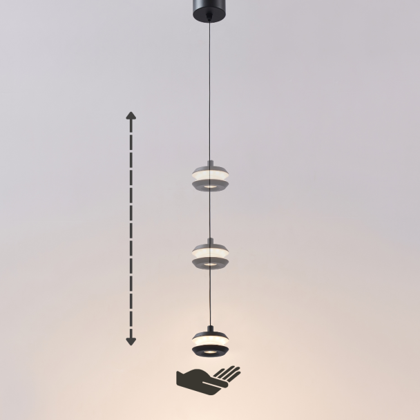 Schwarze LED-Pendelleuchte - Rive