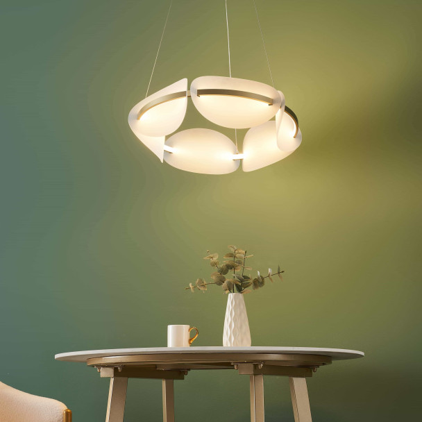 Runde goldene Pendelleuchte dimmbar - Cristalia