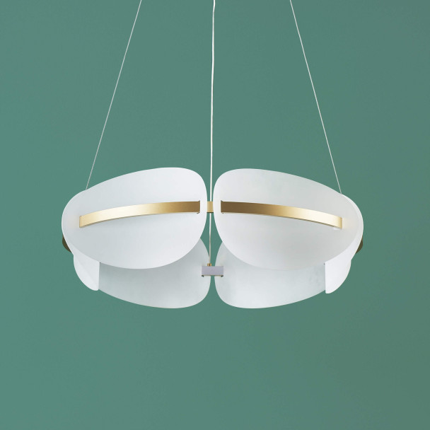 Moderne runde goldene Pendelleuchte - Cristalia