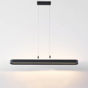 Schwarze ovale Pendelleuchte 115 cm mit dimmbarer LED-Beleuchtung - Oswin