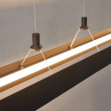 Schwarze ovale Pendelleuchte 115 cm mit dimmbarer LED-Beleuchtung - Oswin