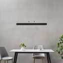 Schwarze ovale Pendelleuchte 115 cm mit dimmbarer LED-Beleuchtung - Oswin
