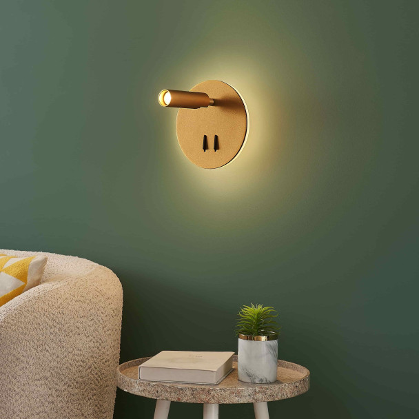Moderne doppelte LED-Leselampe mit goldenem...