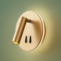 Moderne doppelte LED-Leselampe mit goldenem Schalter - Bilbao