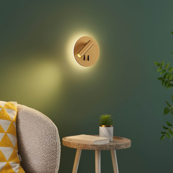 Moderne doppelte LED-Leselampe mit goldenem...