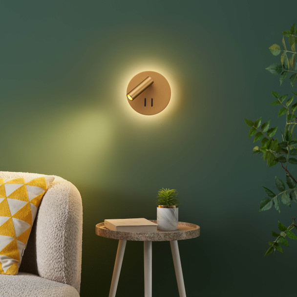 Moderne doppelte LED-Leselampe mit goldenem...