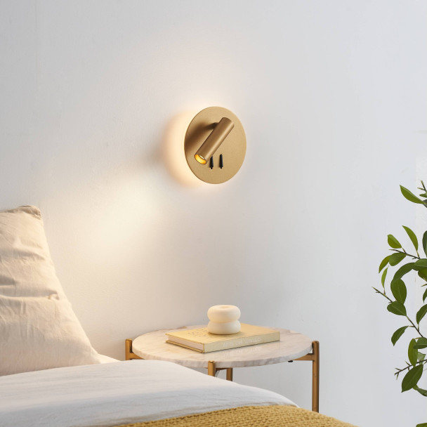 Moderne doppelte LED-Leselampe mit goldenem...