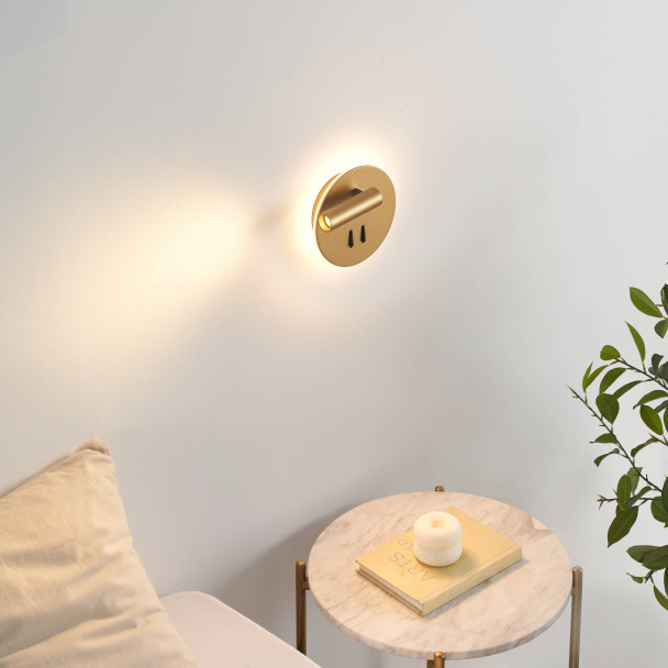 Moderne doppelte LED-Leselampe mit goldenem...