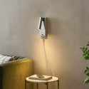 Chromfarbene LED-Leseleuchte mit USB-Anschluss integrierter Dimmer - Tofino