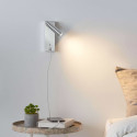 Chromfarbene LED-Leseleuchte mit USB-Anschluss integrierter Dimmer - Tofino