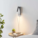 Chromfarbene LED-Leseleuchte mit USB-Anschluss integrierter Dimmer - Tofino