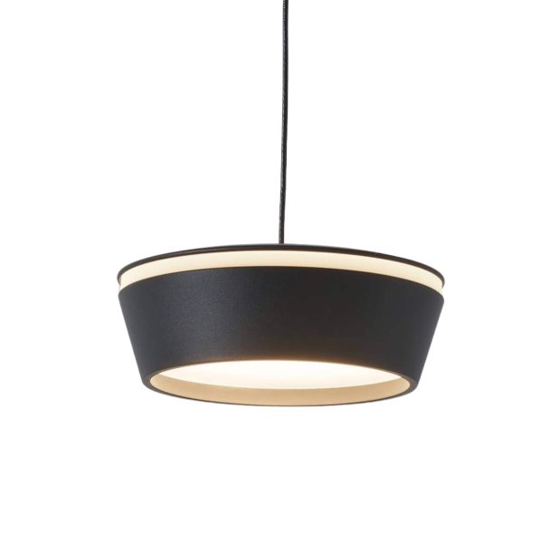 Kleine schwarze minimalistische Hängelampe mit dimmbarem LED - Mavel