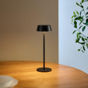 Schwarze kabellose LED-Tischlampe mit wiederaufladbarem Akku IP54 - Vanyel