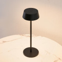 Schwarze kabellose LED-Tischlampe mit wiederaufladbarem Akku IP54 - Vanyel