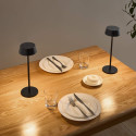 Schwarze kabellose LED-Tischlampe mit wiederaufladbarem Akku IP54 - Vanyel