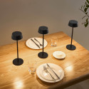 Schwarze kabellose LED-Tischlampe mit wiederaufladbarem Akku IP54 - Vanyel