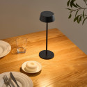 Schwarze kabellose LED-Tischlampe mit wiederaufladbarem Akku IP54 - Vanyel