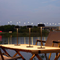 Schwarze kabellose LED-Tischlampe mit wiederaufladbarem Akku IP54 - Vanyel