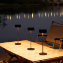 Schwarze kabellose LED-Tischlampe mit wiederaufladbarem Akku IP54 - Vanyel